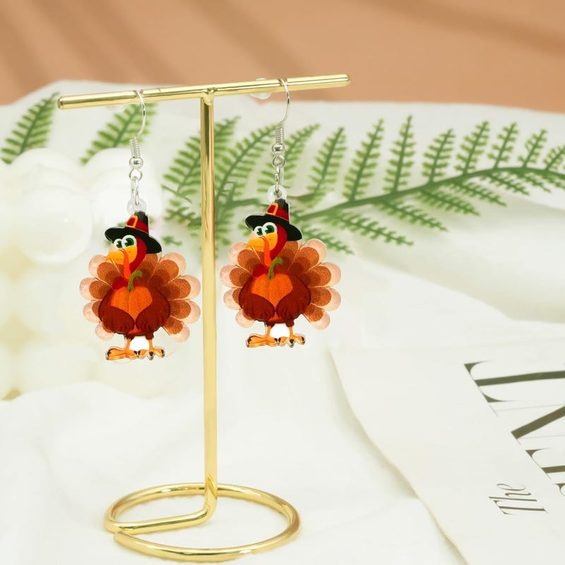 SKYFUN Fall Earrings Crystal Maple Leaf Earring for Women Orange Autumn Maple Leaves Thanksgiving Earrings Drop Dangle Statement Prom Party Jewelry Accessories - Image 5